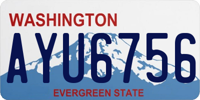 WA license plate AYU6756