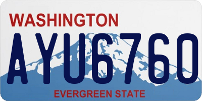 WA license plate AYU6760