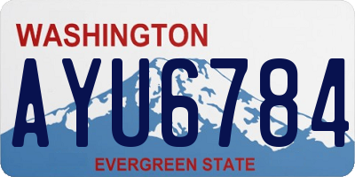 WA license plate AYU6784