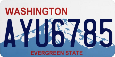 WA license plate AYU6785