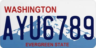 WA license plate AYU6789