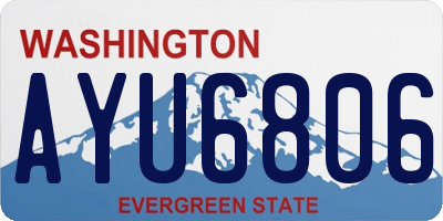 WA license plate AYU6806