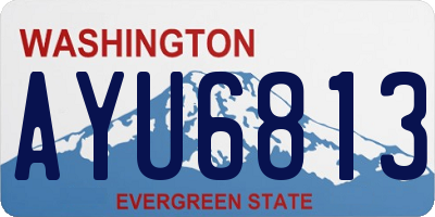 WA license plate AYU6813