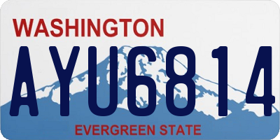 WA license plate AYU6814