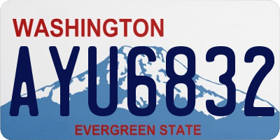 WA license plate AYU6832
