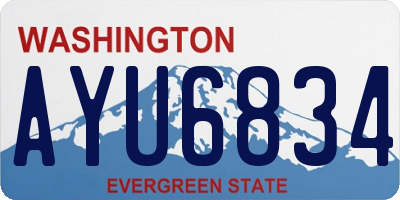 WA license plate AYU6834