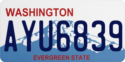 WA license plate AYU6839
