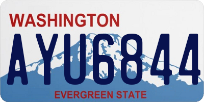 WA license plate AYU6844