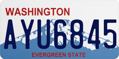 WA license plate AYU6845