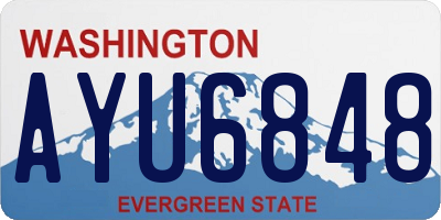 WA license plate AYU6848