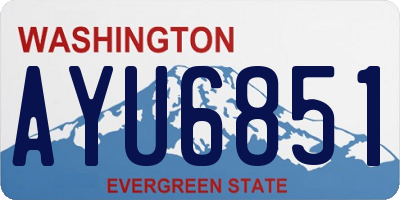 WA license plate AYU6851
