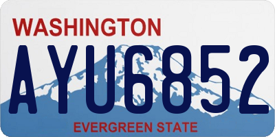 WA license plate AYU6852