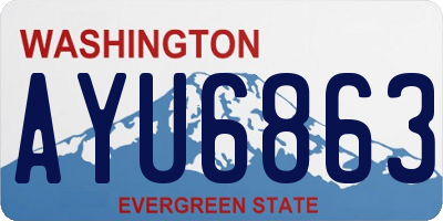 WA license plate AYU6863