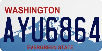 WA license plate AYU6864