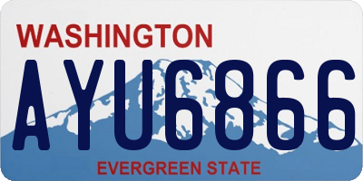 WA license plate AYU6866