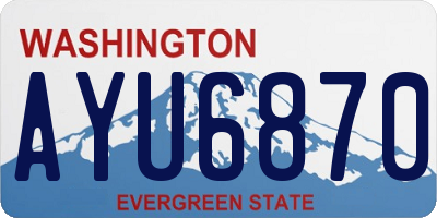 WA license plate AYU6870