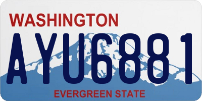 WA license plate AYU6881