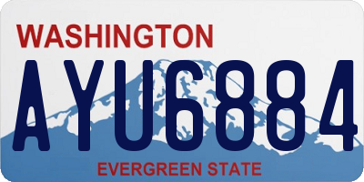 WA license plate AYU6884