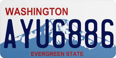 WA license plate AYU6886