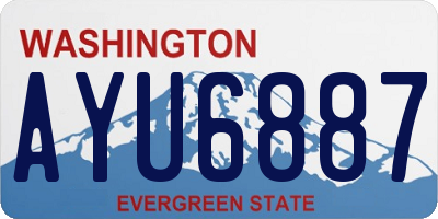 WA license plate AYU6887