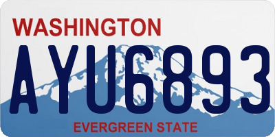 WA license plate AYU6893