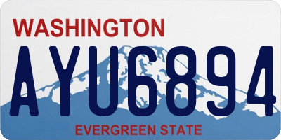 WA license plate AYU6894