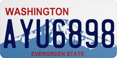 WA license plate AYU6898