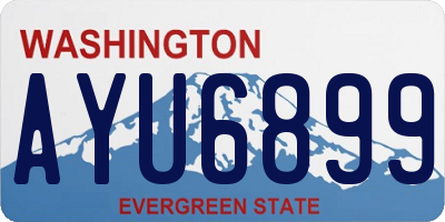 WA license plate AYU6899