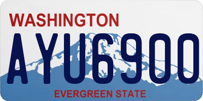WA license plate AYU6900