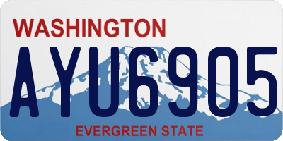 WA license plate AYU6905