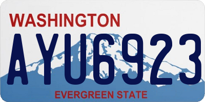 WA license plate AYU6923