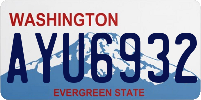 WA license plate AYU6932