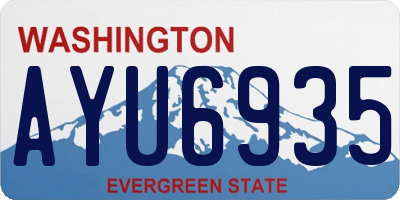 WA license plate AYU6935