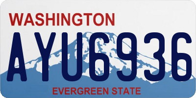 WA license plate AYU6936