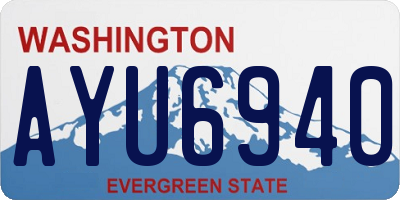 WA license plate AYU6940