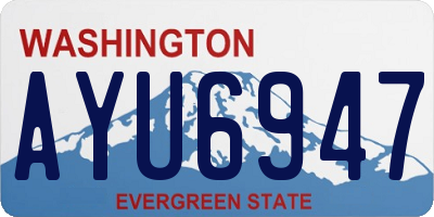 WA license plate AYU6947