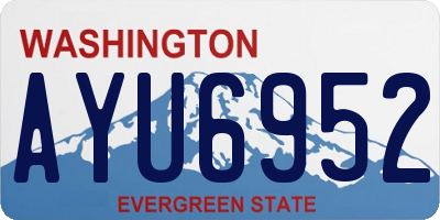 WA license plate AYU6952