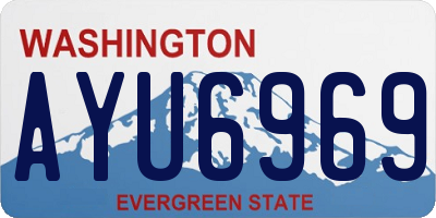 WA license plate AYU6969