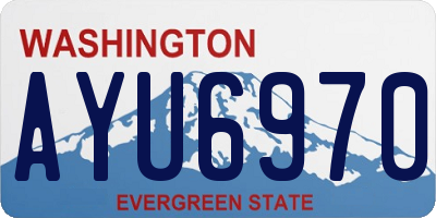 WA license plate AYU6970