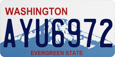 WA license plate AYU6972