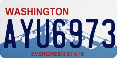 WA license plate AYU6973