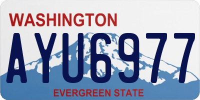 WA license plate AYU6977