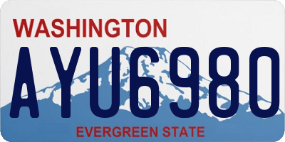 WA license plate AYU6980