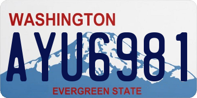WA license plate AYU6981