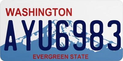 WA license plate AYU6983
