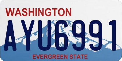 WA license plate AYU6991