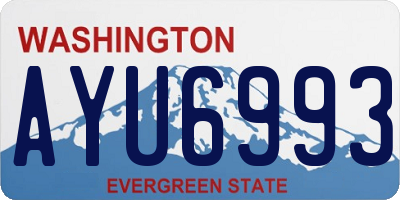 WA license plate AYU6993