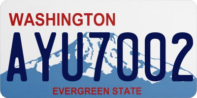 WA license plate AYU7002