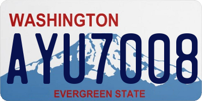 WA license plate AYU7008