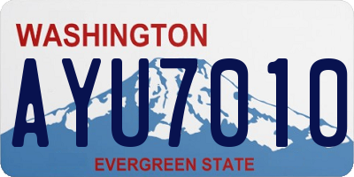 WA license plate AYU7010